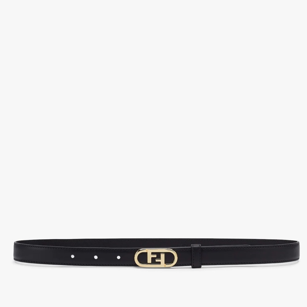 Fendi black leather belt.